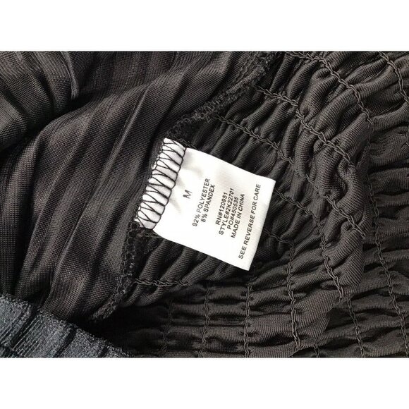 Olive + Oak Womens Size Medium Black Ribbed Long Sleeve Velour V-Neck Top - Picture 5 of 5